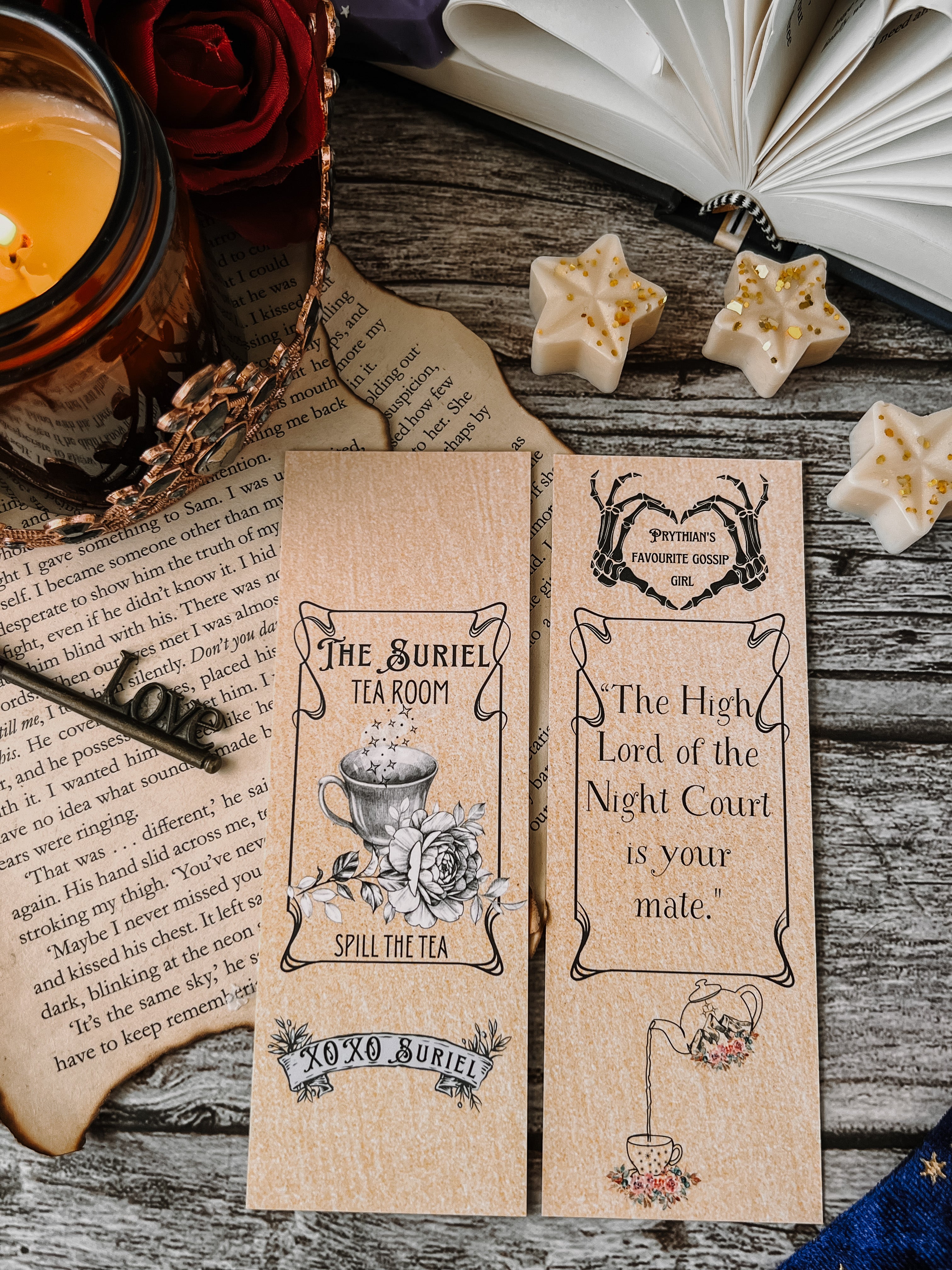 Bookmarks, ACOTAR, Suriel Tea Co Graphic by Space Pixel Playground