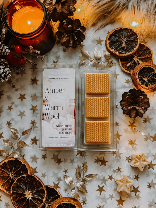 Amber & Warm Wool - Cosy Knit Wax Melt Bar