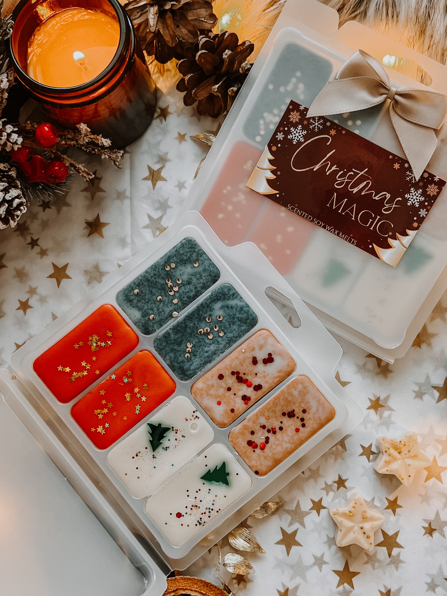 Christmas Magic Wax Melt Box - 8 Cell Frosted Clamshell