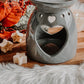 Grey Oil/Wax Burner With Cutout Heart