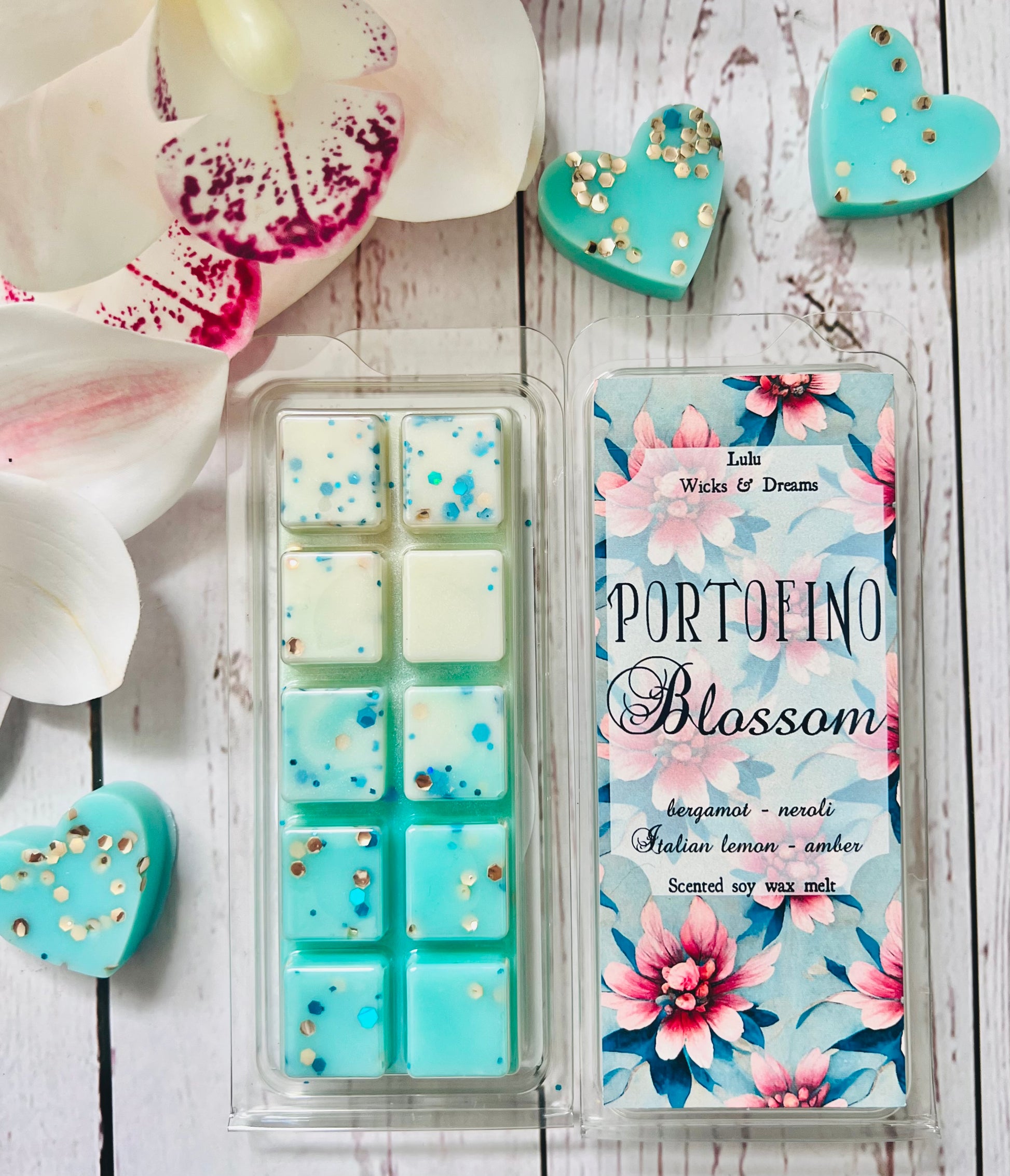 Portofino Blossom - Wax Melt Clamshell – Lulu. Wicks and Dreams